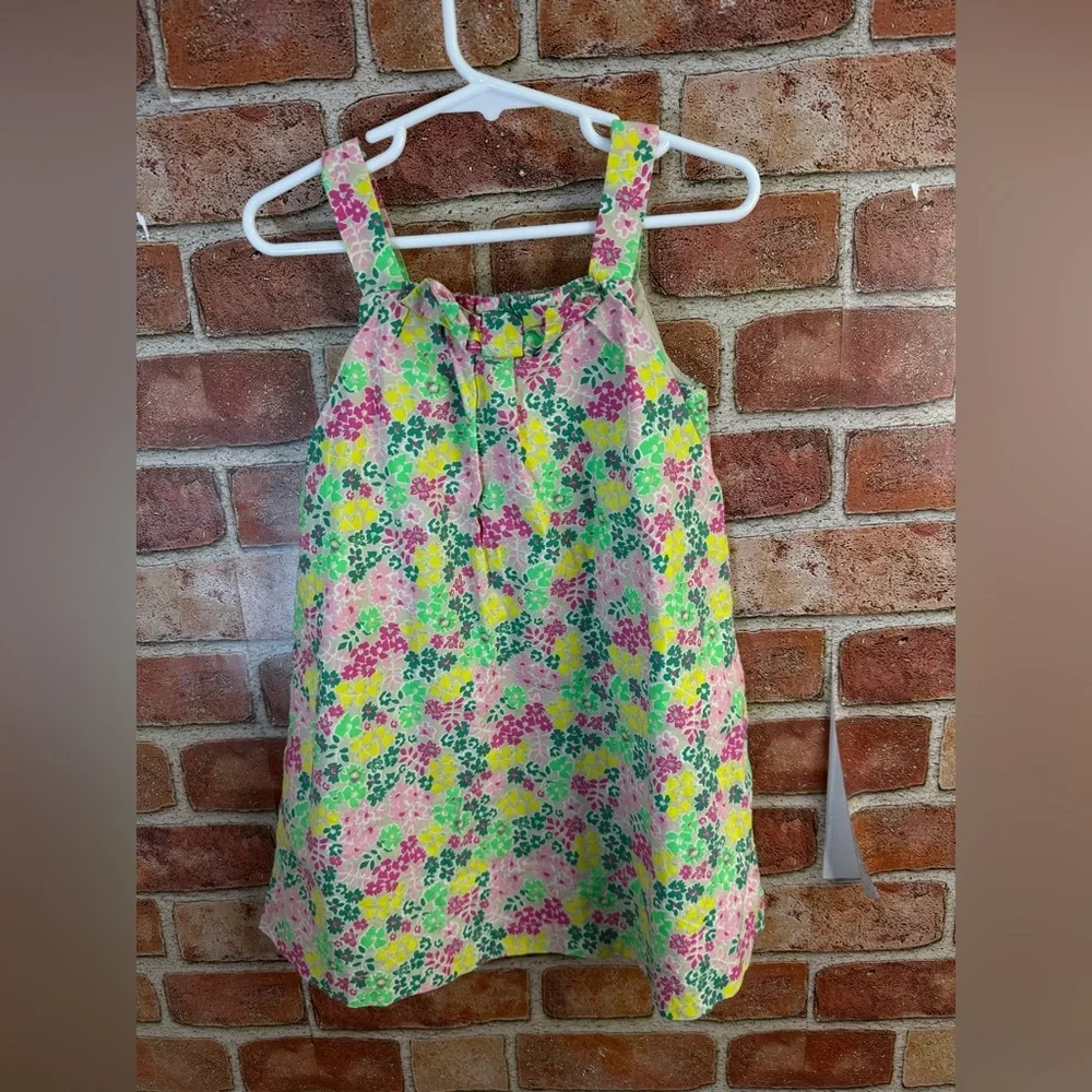 Oshkosh b’gosh 100% cotton sleeveless floral Sundress in Pink, Yellow & Green
